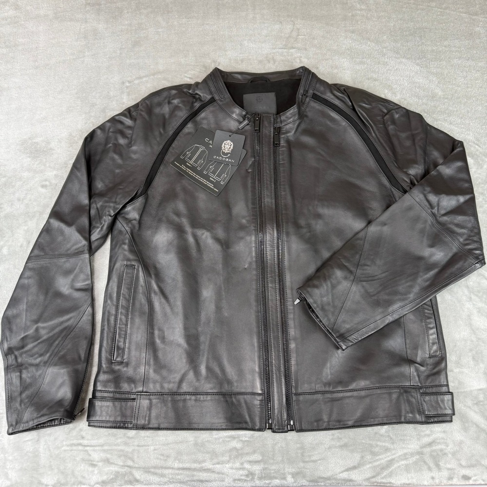 Cadogan Maven Leather Jacket Mens 3XL Black Napa Lambskin w/ Extension New NWT